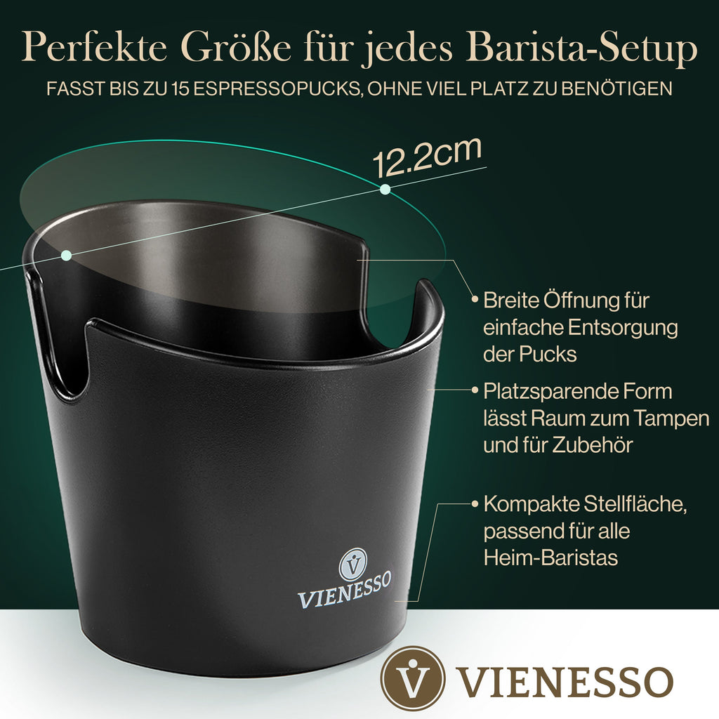 Abklopfbehälter für Siebträger mit abnehmbarer Aklopfstange | Knock Box